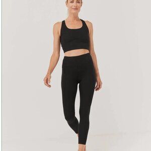 Pact Women's High Waisted Ribbed Leggings - Black NWT